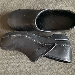 Sanita Black Leather Mules